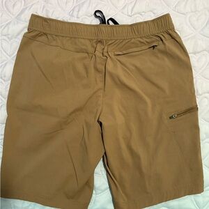 Weatherproof Men's Athletic Shorts in Tan with Black Drawstring